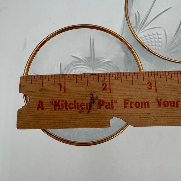 Set of 4 Salzburg Gold Highball Glasses by Cristal de Flandre 5.5" - Picture 5 of 7